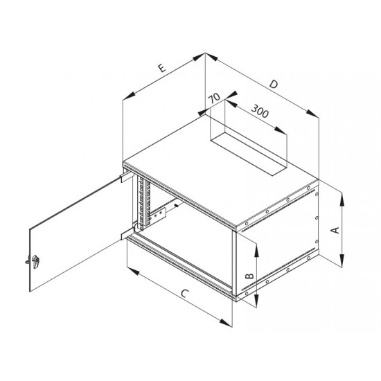Rack Triton 19" 9U/400mm, FLAT-PACK (rozložený), prosklené dveře, šedý Rack Triton 19" 9U/400mm, FLAT-PACK (rozložený), prosklené dveře, šedý