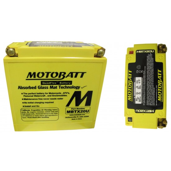 Batéria Motobatt pro motocykly MBTX20U (21Ah, 12V, 4 vývody) Batéria Motobatt pro motocykly MBTX20U (21Ah, 12V, 4 vývody)