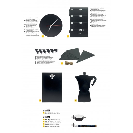 Tabule Securit Silhouette BOARD SQUARE 35x30cm na popis křídou na stěnu + popisovač Tabule Securit Silhouette BOARD SQUARE 35x30cm na popis křídou na stěnu + popisovač