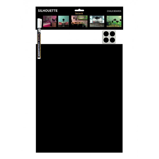 Tabule Securit Silhouette BOARD SQUARE 35x30cm na popis křídou na stěnu + popisovač Tabule Securit Silhouette BOARD SQUARE 35x30cm na popis křídou na stěnu + popisovač