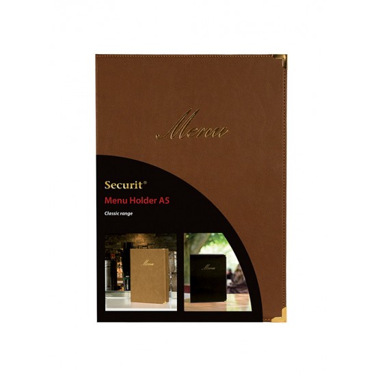 Jedálny lístok Securit CLASSIC RANGE A4, 4 strany, Brown