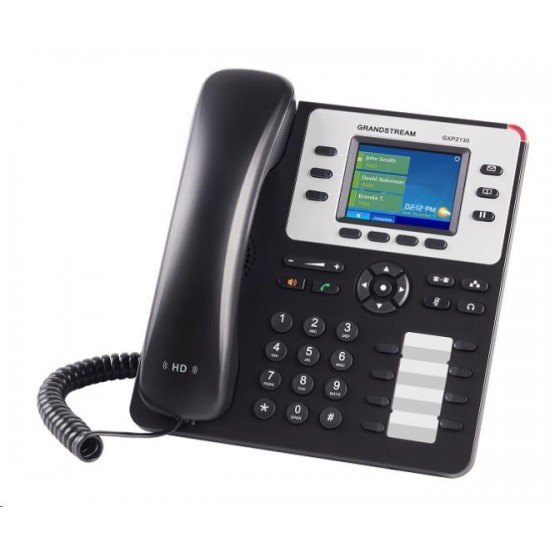 Telefón Grandstream GXP-2130 IP-Telefon, TFT bar. displej, 3x SIP, 2x 10/100/1000port, PoE, Hd zvuk Telefón Grandstream GXP-2130 IP-Telefon, TFT bar. displej, 3x SIP, 2x 10/100/1000port, PoE, Hd zvuk