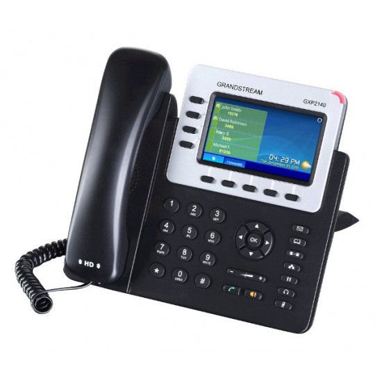 Telefón Grandstream GXP-2140 VoIP, barevný LCD, 4x SIP účty, 4x linky, 2x RJ45, POE, 5x prog. tl. Telefón Grandstream GXP-2140 VoIP, barevný LCD, 4x SIP účty, 4x linky, 2x RJ45, POE, 5x prog. tl.