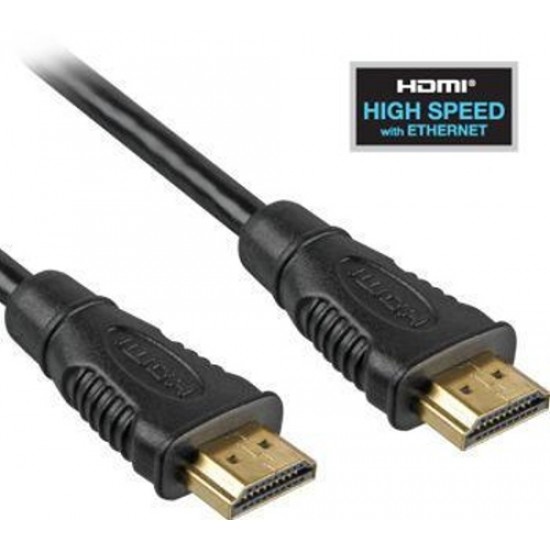 Kábel propojovací HDMI 1.4 s Ethernetem HDMI (M) - HDMI (M),  zlacené konektory, 7m