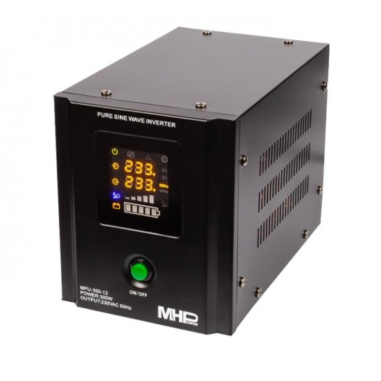 Napäťový menič MHPower MPU-300-12 12V/230V, 300W, funkce UPS, čistý sinus