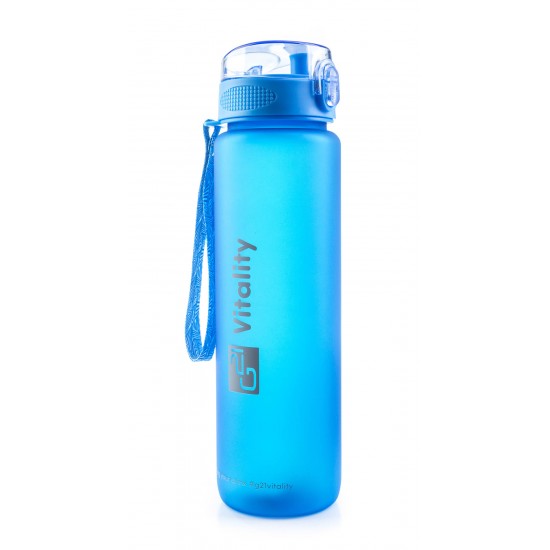 Fľaška G21 na pitie, 1000 ml, modrá-zmrznutá
