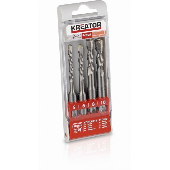 Sada vrtákov Kreator KRT012601 SDS Plus 4ks, 110mm