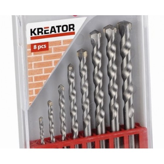 Sada vrtákov Kreator KRT012202 - 8 ks do muriva 3-10 mm 8 ks do zdiva 3-10 mm