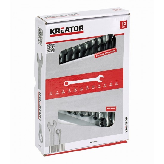 Sada kľúčov Kreator KRT500009 očkoploché 8-22mm, 12ks Sada kľúčov Kreator KRT500009 očkoploché 8-22mm, 12ks