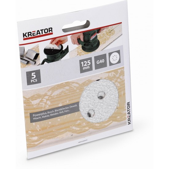 Brúsny papier Kreator KRT230553 125mm na farbu G40, 5ks Brúsny papier Kreator KRT230553 125mm na farbu G40, 5ks