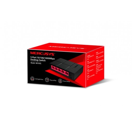 Switch TP-Link Mercusys MS105G 5x GLAN, plast Switch TP-Link Mercusys MS105G 5x GLAN, plast