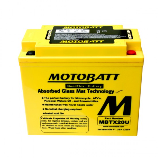 Batéria Motobatt pro motocykly MBTX20U (21Ah, 12V, 4 vývody) Batéria Motobatt pro motocykly MBTX20U (21Ah, 12V, 4 vývody)