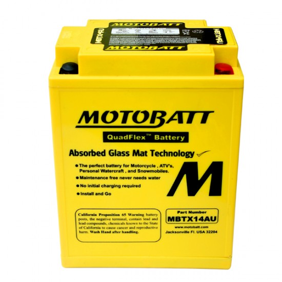 Batéria Motobatt MBTX14AU 16,5Ah, 12V, 4 vývody Batéria Motobatt MBTX14AU 16,5Ah, 12V, 4 vývody