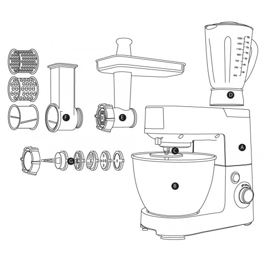 Kuchynský robot G21 Promesso Aluminium