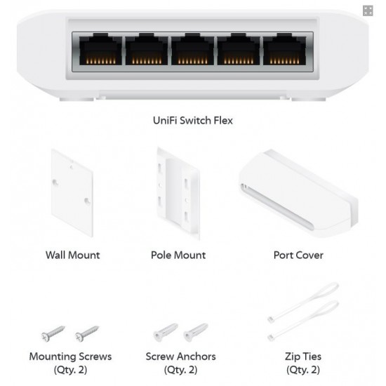 Switch Ubiquiti Networks USW-FLEX UniFi Flex, 5x GLan, PoE-In, 4x PoE-Out Switch Ubiquiti Networks USW-FLEX UniFi Flex, 5x GLan, PoE-In, 4x PoE-Out