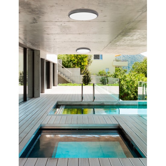 Svietidlo Nova Luce TOMMY R TOP GREY stropné, IP 54, 30 W
