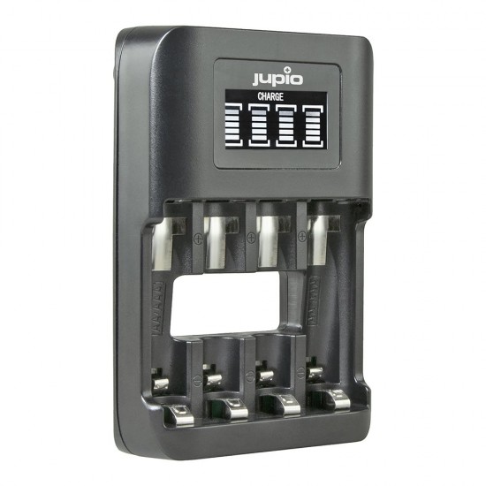 Nabíjačka Jupio USB 4-slots Ultra Fast Battery Charger LCD pre 1 až 4ks AA/ AAA baterií Nabíjačka Jupio USB 4-slots Ultra Fast Battery Charger LCD pre 1 až 4ks AA/ AAA baterií