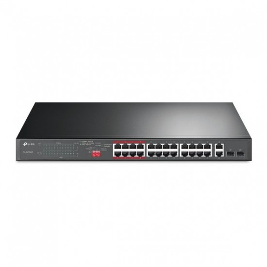 Switch TP-Link TL-SL1226P 24x LAN/PoE+, 2x GLAN, 2x SFP Combo, 250W