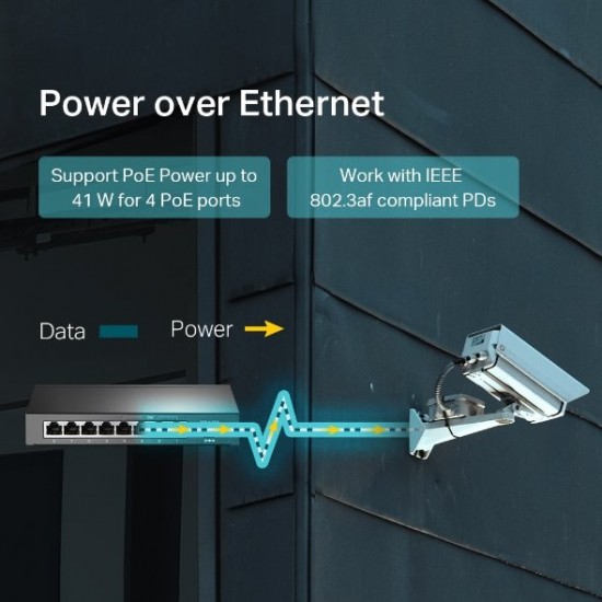 Switch TP-Link TL-SF1008LP 8x LAN, 4xPoE+, 41W, dosah 250m, kov Switch TP-Link TL-SF1008LP 8x LAN, 4xPoE+, 41W, dosah 250m, kov