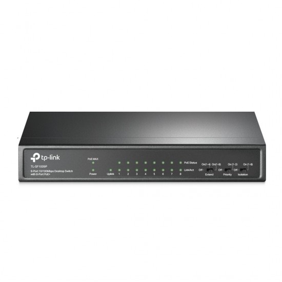 Switch TP-Link TL-SF1009P 9x LAN, 4x PoE+, 67W, kov Switch TP-Link TL-SF1009P 9x LAN, 4x PoE+, 67W, kov