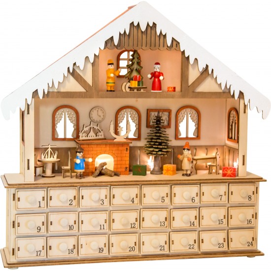 Adventný kalendár Small Foot drevený kúzelný vianočný dom
