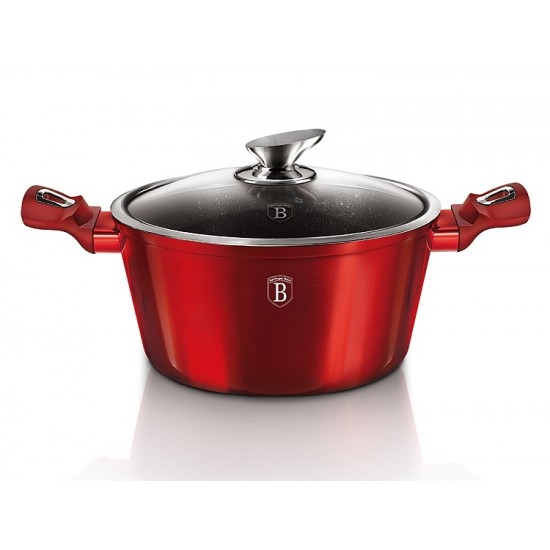 Hrniec Berlingerhaus s mramorovým povrchom a pokrievkou 20 cm Burgundy Metallic Line BH-1256