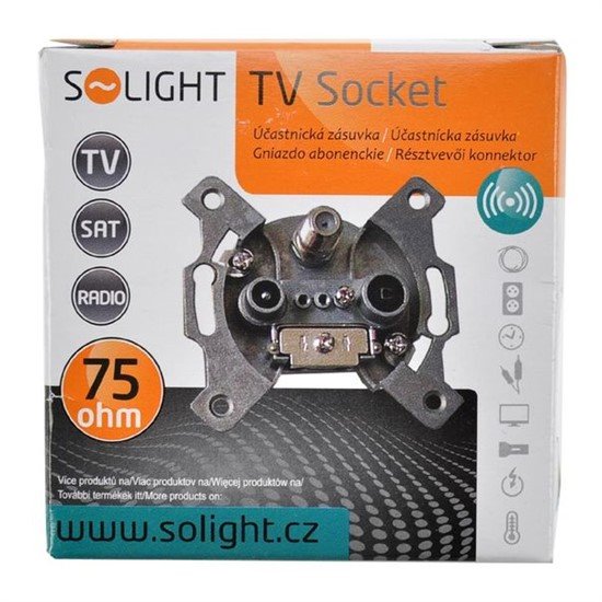 Zásuvka Solight TV+R+SAT koncová Zásuvka Solight TV+R+SAT koncová
