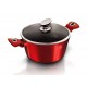 Hrniec Berlingerhaus BH-1258 Burgundy Metallic Line s mramorovým povrchom a pokrievkou 28 cm