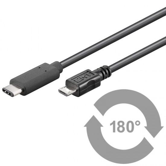Kábel USB 3.1 konektor C/male - USB 2.0 konektor Micro-B/male ,1m Kábel USB 3.1 konektor C/male - USB 2.0 konektor Micro-B/male ,1m