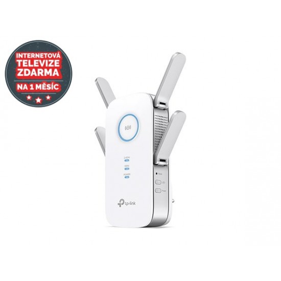 WiFi router TP-Link RE650 AP/Extender/RepeaterAC1200 800/1733Mbps, 1x LAN, fixní anténa
