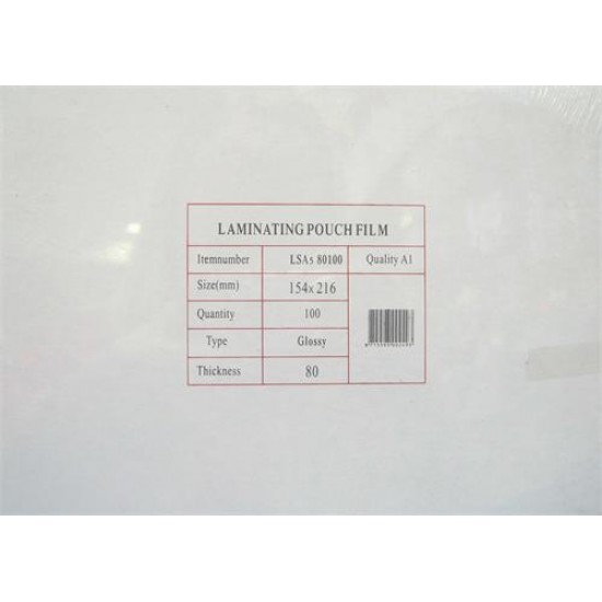 Laminovacia fólia Eurosupplies A5, 80mic lesklé 100ks Laminovacia fólia Eurosupplies A5, 80mic lesklé 100ks