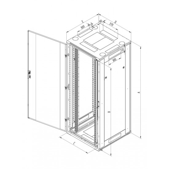 Rack Triton 19'' stojanový, 32U/800x600, prosklené dveře, šedý, typ RT Rack Triton 19'' stojanový, 32U/800x600, prosklené dveře, šedý, typ RT