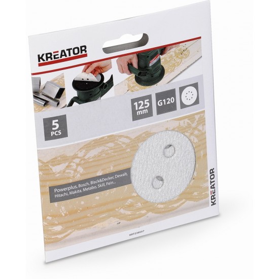 Brúsny papier Kreator KRT230557 125mm na farbu G120, 5ks Brúsny papier Kreator KRT230557 125mm na farbu G120, 5ks