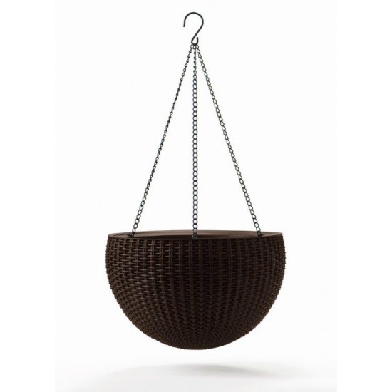 Kvetináč Keter Hanging Sphere whiskey hnedý