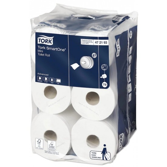 Toaletný papier  Tork Advanced SmartOne Mini T9, 2 vrstvy, 12ks, 112m