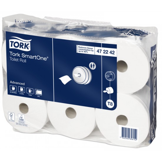 Toaletný papier  Tork Advanced SmartOne T8, 2 vrstvy, 6ks, 207m