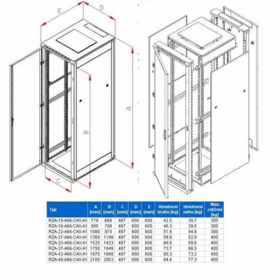 Rack Triton 19'' stojanový 18U/ 600x600 rozebíratelný Rack Triton 19'' stojanový 18U/ 600x600 rozebíratelný