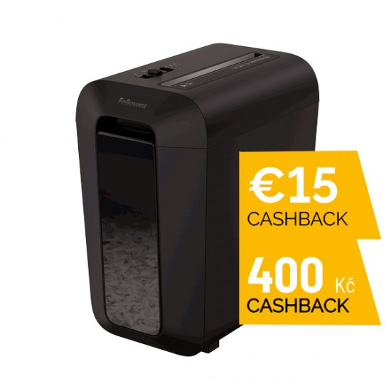 Skartovač Fellowes LX 65 P-4, Cross cut 4x40mm, 10 listov, 22l, Credit Card, čierny – CASHBACK 15 €