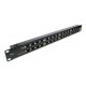 Patch panel POE UTP cat.5e 16p 1U Black (provedení 19 rack)