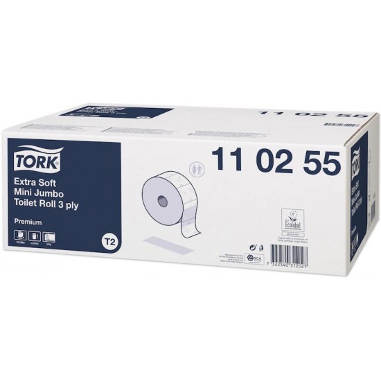 Toaletný papier  Tork Premium Extra Soft T2 v Mini Jumbo roli, 3 vrstvy, 12ks