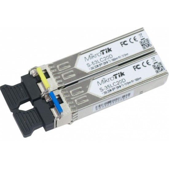 SFP modul Mikrotik S-3553LC20D WDM, pár, SM, 1.25G (20km) SFP modul Mikrotik S-3553LC20D WDM, pár, SM, 1.25G (20km)